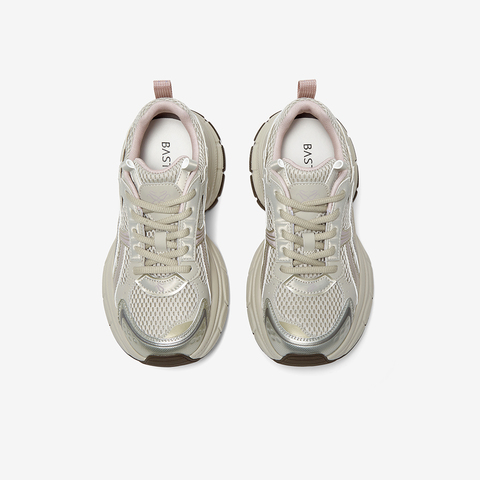 百思图2025秋季新款商场同款老爹鞋厚底增高女运动休闲鞋B8966CM5