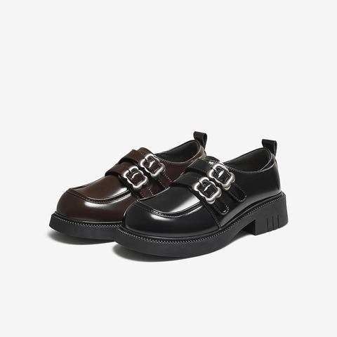 百思图2025秋季新款商场同款牛津鞋时尚学院风女单鞋D3271CM5