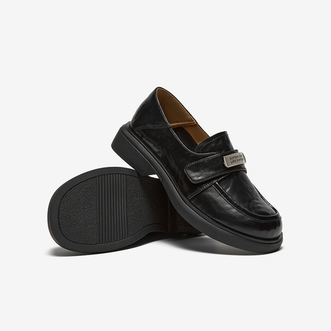 百思图2025秋季新款商场同款乐福鞋复古学院风粗跟女单鞋W0227CA5