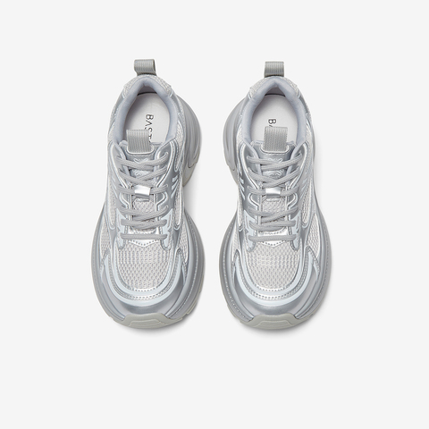 百思图2025夏季新款时尚潮流街头老爹鞋厚底增高女休闲鞋L0804BM5