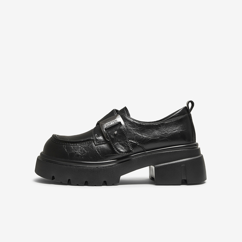 百思图2025秋季新款商场同款牛津鞋时尚学院风粗跟女单鞋BP221CM5