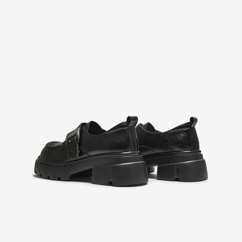 百思图2025秋季新款商场同款牛津鞋时尚学院风粗跟女单鞋BP221CM5