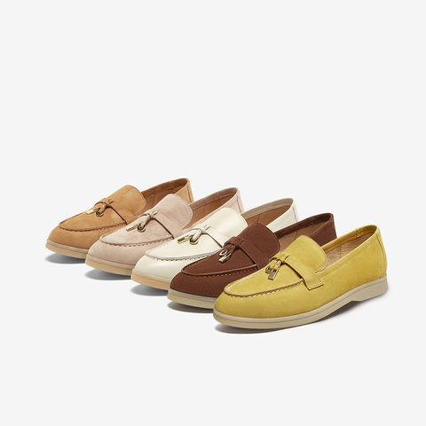 百思图2025春季新款线下同步简约通勤乐福鞋粗跟女单鞋A4821AA5