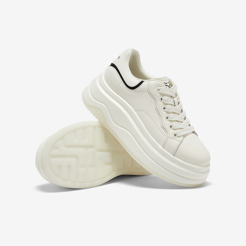 百思图2025秋季新款商场同款小白鞋厚底增高女休闲运动鞋W0951CM5