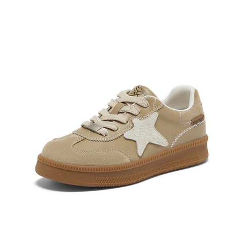 百思图2025秋季新款德训鞋时尚复古街头女休闲运动鞋B6701CM5