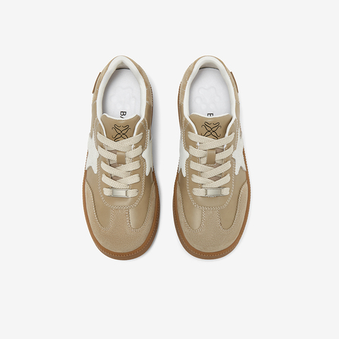 百思图2025秋季新款德训鞋时尚复古街头女休闲运动鞋B6701CM5