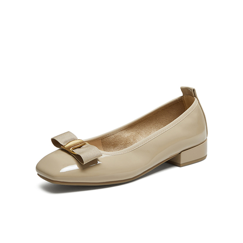 百思图2025秋季新款商场同款浅口单鞋时尚通勤粗跟女鞋B1708CQ5