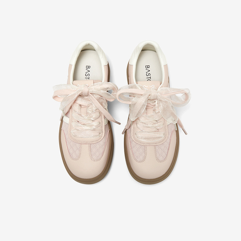 百思图2025秋季新款德训鞋时尚复古街头运动女休闲鞋W0923CM5