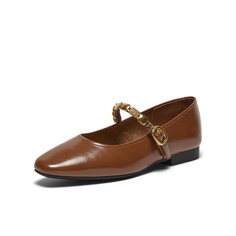 百思图2025秋季新款商场同款玛丽珍鞋时尚复古法式女单鞋F2081CQ5