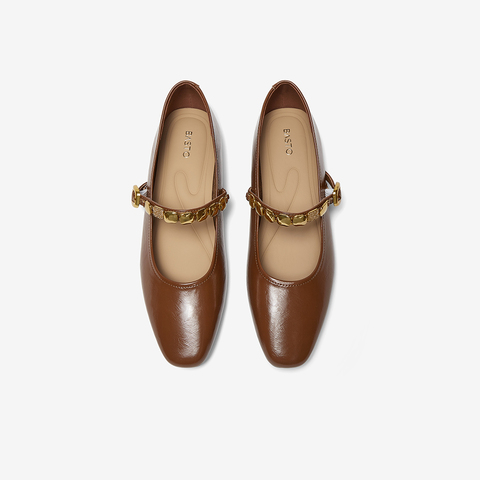 百思图2025秋季新款商场同款玛丽珍鞋时尚复古法式女单鞋F2081CQ5