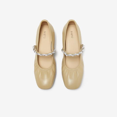 百思图2025秋季新款商场同款玛丽珍鞋时尚法式粗跟女单鞋C1650CQ5