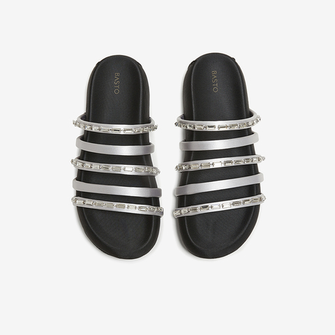 百思图2025夏季新款时尚潮流户外休闲一字拖厚底女拖鞋E5973BT5