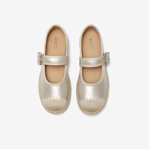 百思图2025秋季新款时尚简约休闲渔夫鞋平跟圆头女单鞋B5769CA5