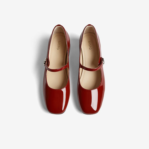 百思图2025秋季新款玛丽珍鞋时尚法式复古浅口女单鞋C5722CQ5