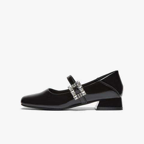 百思图2025秋季新款玛丽珍鞋简约法式方头浅口女单鞋B2021CQ5