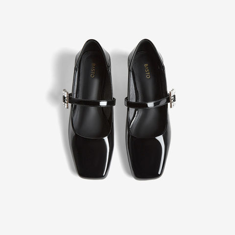 百思图2025秋季新款玛丽珍鞋简约法式方头浅口女单鞋B2021CQ5