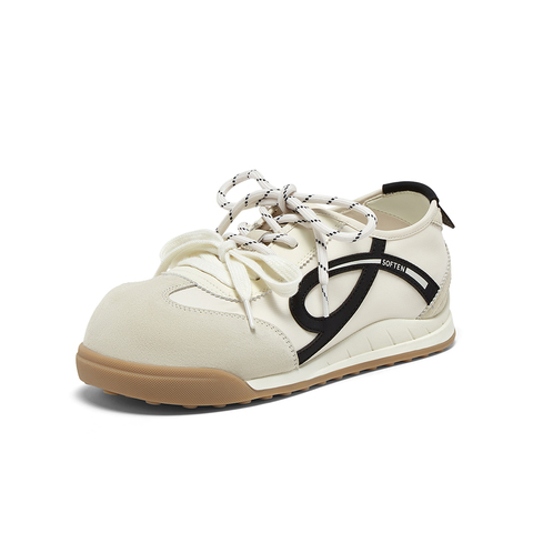 百思图2025秋季新款商场同款德训鞋时尚复古运动女休闲鞋D3179CM5