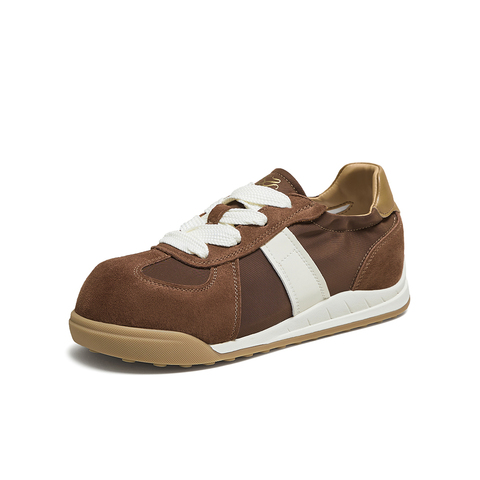 百思图2025秋季新款商场同款时尚复古德训鞋厚底女休闲鞋D3165CM5