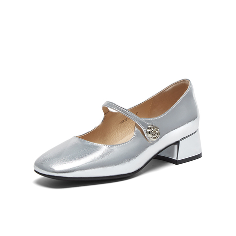 百思图2025秋季新款玛丽珍鞋时尚法式复古浅口女单鞋C5722CQ5