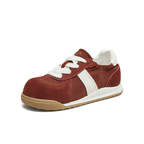 百思图2025秋季新款商场同款时尚复古德训鞋厚底女休闲鞋D3165CM5