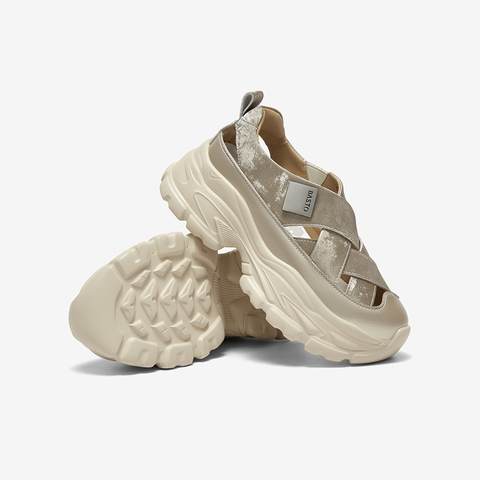 百思图2025夏季新款老爹运动凉时尚潮流户外后空女凉鞋D3526BH5