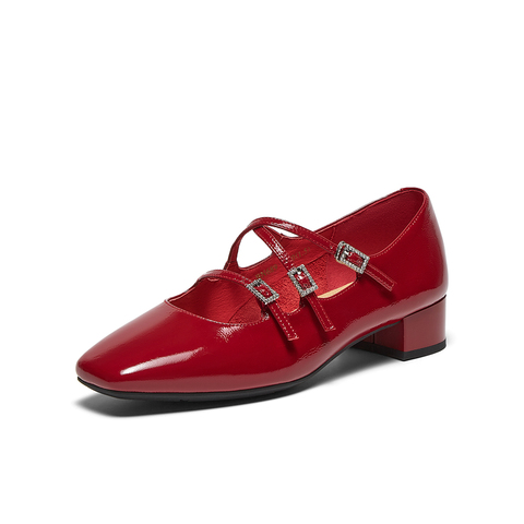 百思图2025秋季新款玛丽珍鞋时尚潮流法式浅口女单鞋BN689CQ5