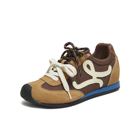 百思图2025秋季新款时尚复古街头运动德训鞋平跟女休闲鞋A1834CM5