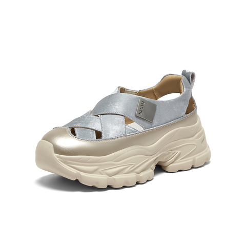 百思图2025夏季新款老爹运动凉时尚潮流户外后空女凉鞋D3526BH5