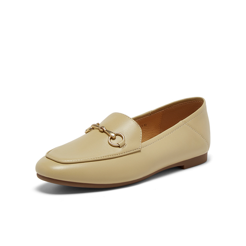 百思图2025秋季新款乐福鞋时尚简约通勤平跟女单鞋C5268CA5