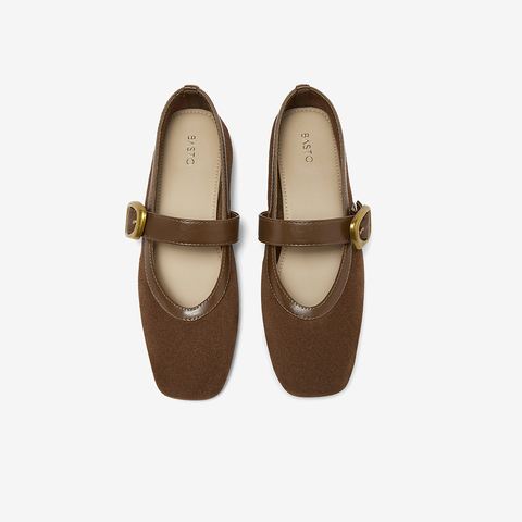 百思图2025秋季新款玛丽珍鞋简约通勤方头粗跟女单鞋B1576CQ5