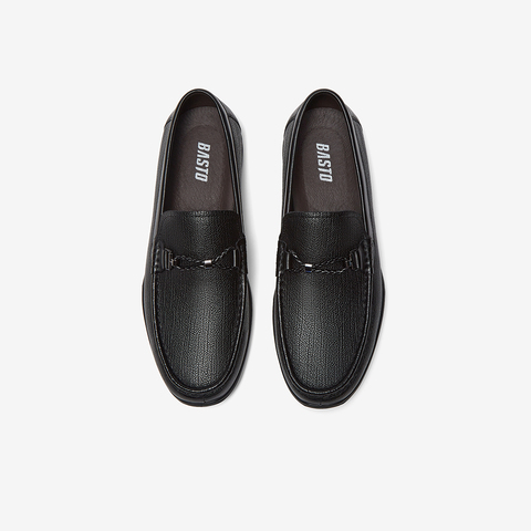 百思图2025秋季新款商场同款乐福鞋商务通勤男休闲皮鞋51726CM5