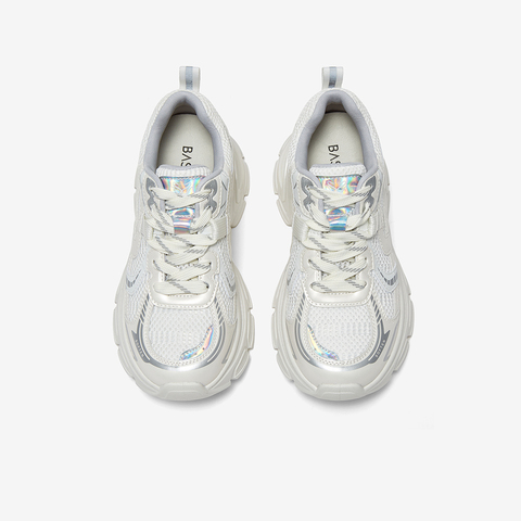 百思图2025秋季新款商场同款运动老爹鞋厚底增高女休闲鞋B3288CM5