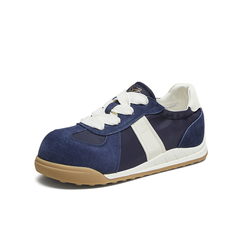 百思图2025秋季新款商场同款时尚复古德训鞋厚底女休闲鞋D3165CM5