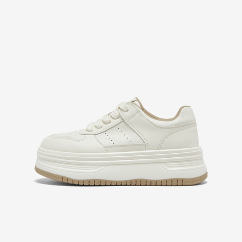 百思图2025秋季新款商场同款小白鞋时尚运动厚底女休闲鞋D3117CM5
