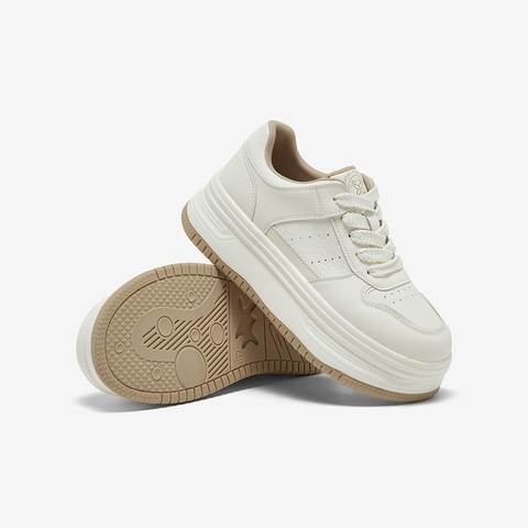 百思图2025秋季新款商场同款小白鞋时尚运动厚底女休闲鞋D3117CM5