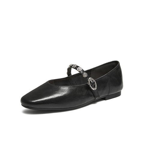 百思图2025秋季新款玛丽珍鞋时尚简约复古浅口女单鞋BN756CQ5