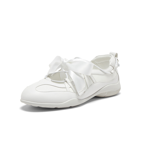 百思图2025秋季新款时尚潮流休闲芭蕾舞鞋厚底女单鞋E5106CM5