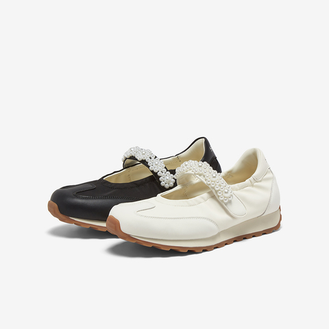 百思图2025秋季新款芭蕾舞德训鞋时尚潮流复古休闲女单鞋A1089CQ5