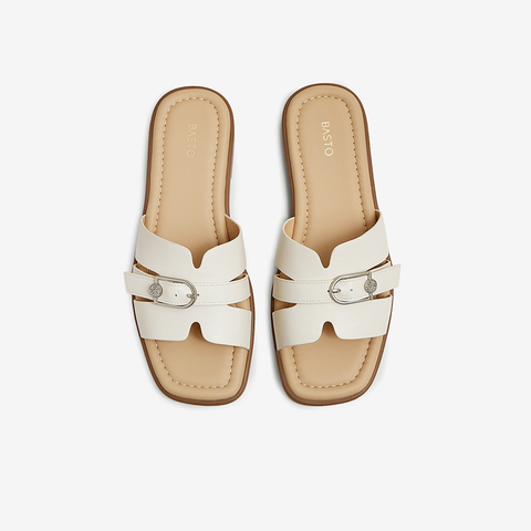 百思图2025夏季新款商场同款简约时尚一字拖平跟女拖鞋USI03BT5