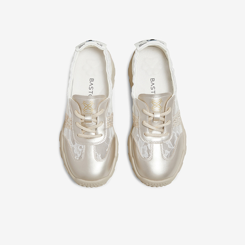 百思图2025秋季新款德训鞋时尚潮流街头运动女休闲鞋D3355CM5