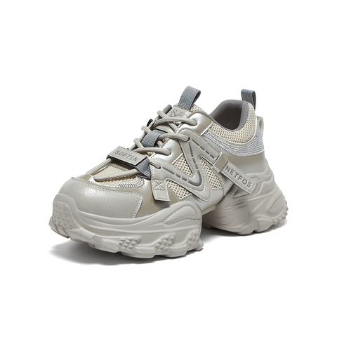 百思图2025秋季新款商场同款老爹鞋时尚厚底增高女休闲鞋B6112CM5