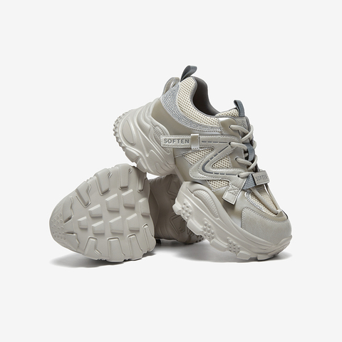 百思图2025秋季新款商场同款老爹鞋时尚厚底增高女休闲鞋B6112CM5