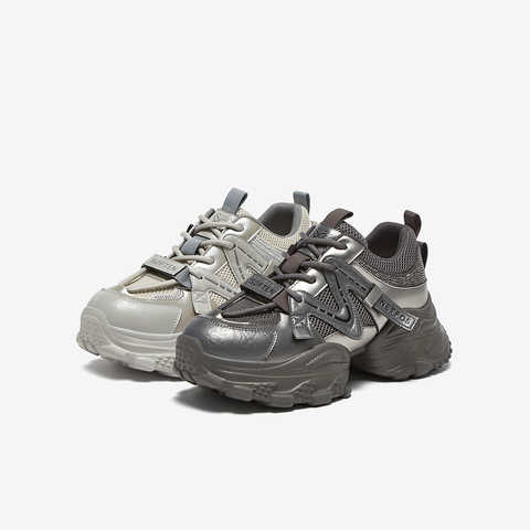 百思图2025秋季新款商场同款老爹鞋时尚厚底增高女休闲鞋B6112CM5