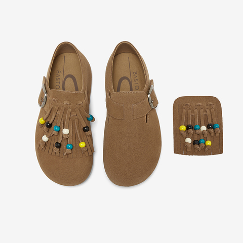 百思图2025秋季新款商场同款勃肯鞋时尚休闲女单鞋BS126CM5