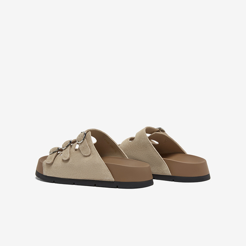 百思图2025夏季新款时尚户外休闲勃肯鞋厚底女拖鞋F1126BT5