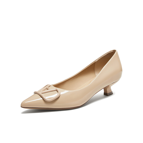 百思图2025秋季新款浅口单鞋时尚潮流通勤细跟尖头女鞋F5197CQ5