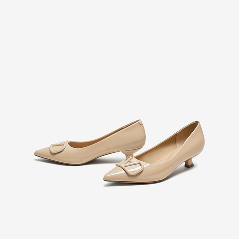 百思图2025秋季新款浅口单鞋时尚潮流通勤细跟尖头女鞋F5197CQ5