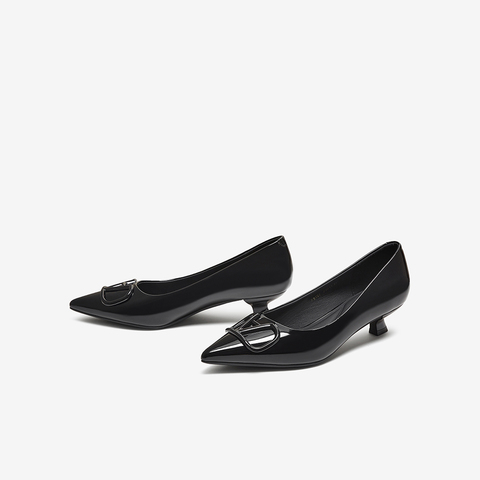 百思图2025秋季新款浅口单鞋时尚潮流通勤细跟尖头女鞋F5197CQ5