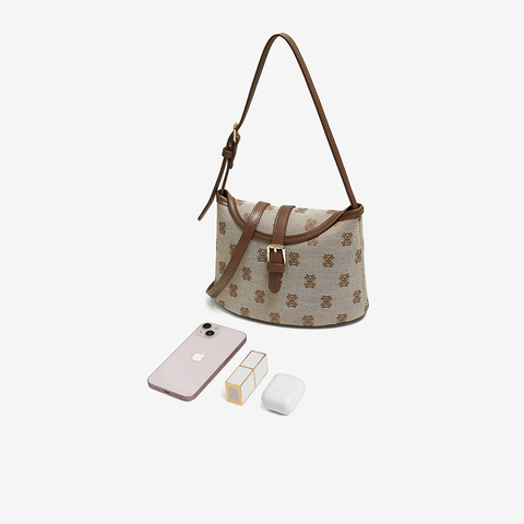 百思图2025秋季新款商场同款腋下包时尚复古斜挎包女TY038CX5