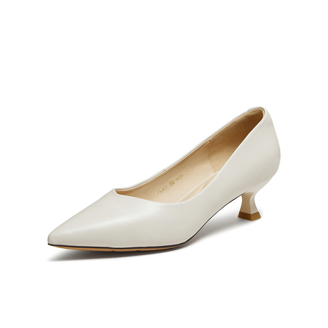 百思图2025秋季新款浅口单鞋时尚简约通勤细跟尖头女鞋K5612CQ5